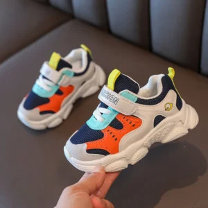 1294 - Hot Sale Spring Autumn Kids Flat Shoes Led Lighting Outwear Mesh Casual Cartoon Boys Girl Sneakers